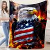 1pc American Founding Anniversary Flannel Blanket, Independence Day Holiday Commemorative Home Leisure Throw Blanket
