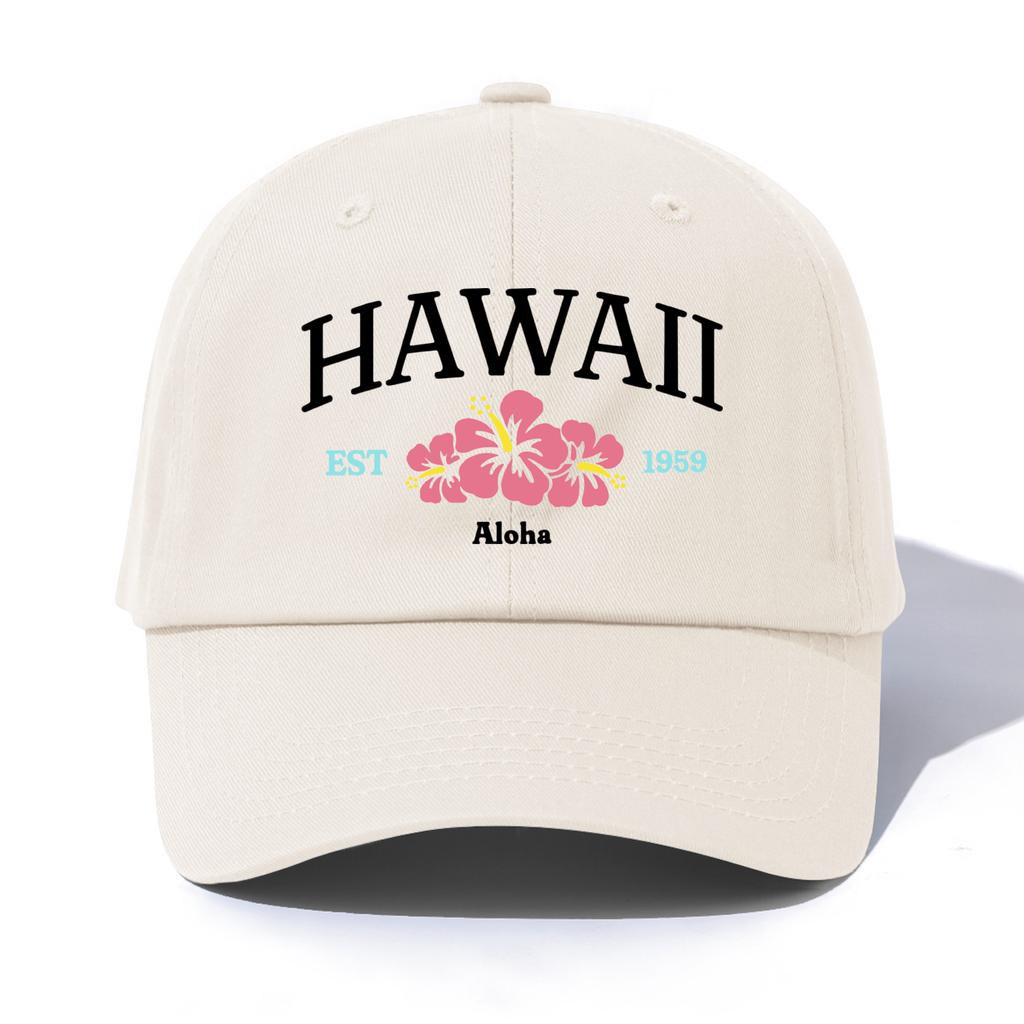 1pc HAWAII Print  Baseball Cap for Adults  Minimalist Retro Style Casual Soft Adjustable Dad Hat Perfect As Gift