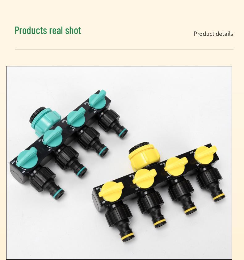 Five-Way Faucet Water Diverter Splitter with Ball Valve Switch (1" X 4 Points)