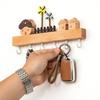 Wooden Key Storage Holder 6 Hooks Wall Decorative Hook Sundries Storage Shelf Entryway