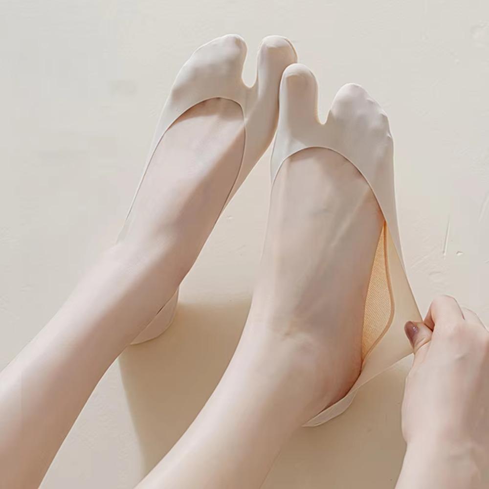 5 Pairs Soft Cotton Split Toe Socks Breathable Tabi Sox New Two Toe Socks  Women Ladies