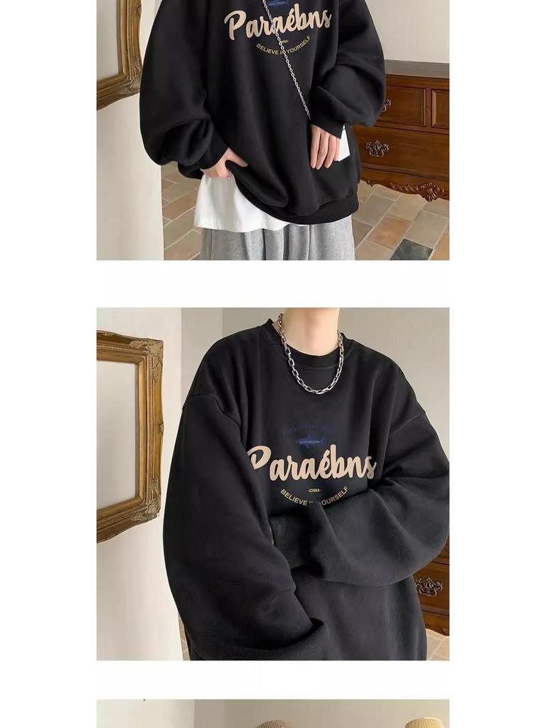 Men's Burgundy Fleece-Lined Oversized Hoodie, Hoodless, American Style, Heavy-Weight, Trendy Autumn/Winter Jacket.