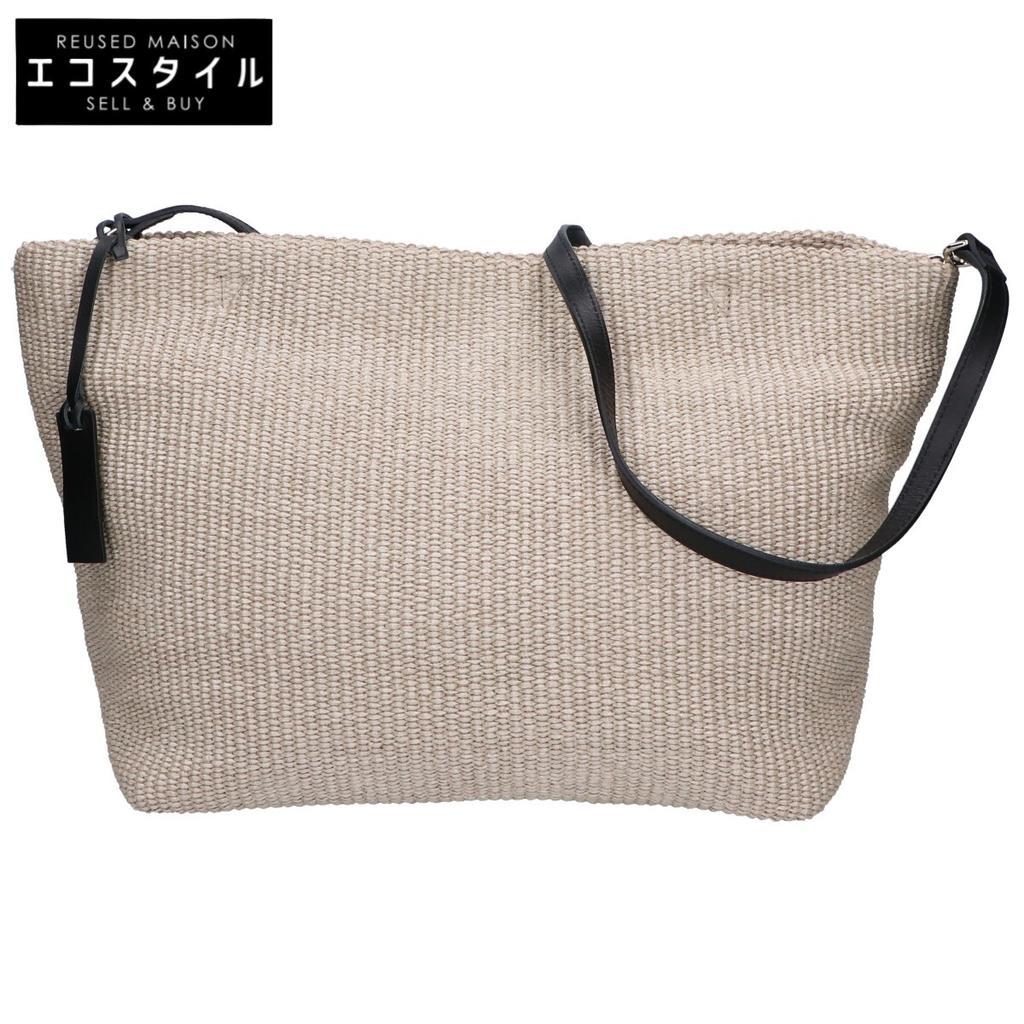 MARCO MASI [Good Condition] Straw X Leather 2WAY Shoulder Tote Bag beigeUsed
