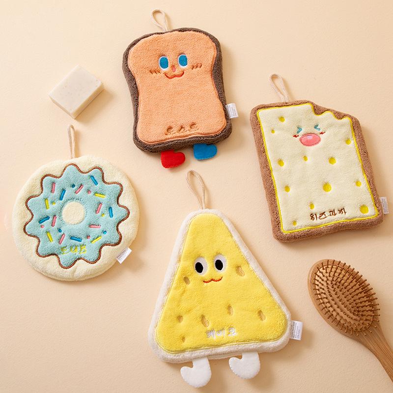 Cartoon Hanging Absorbent Hand Towel - Lint-Free for Bathroom & Kitchen