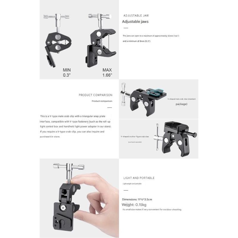 V Shaped Adjustable Aluminum Alloy Clamp For Woodworking Metalworking Electronics With Secure Grip Accent