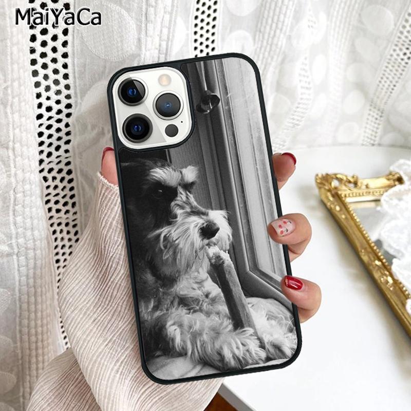 Lovely Dogs Schnauzer Phone Case Cover For iPhone 17 Air 16 16e 15 plus 11 12 13 14 pro max shell coque
