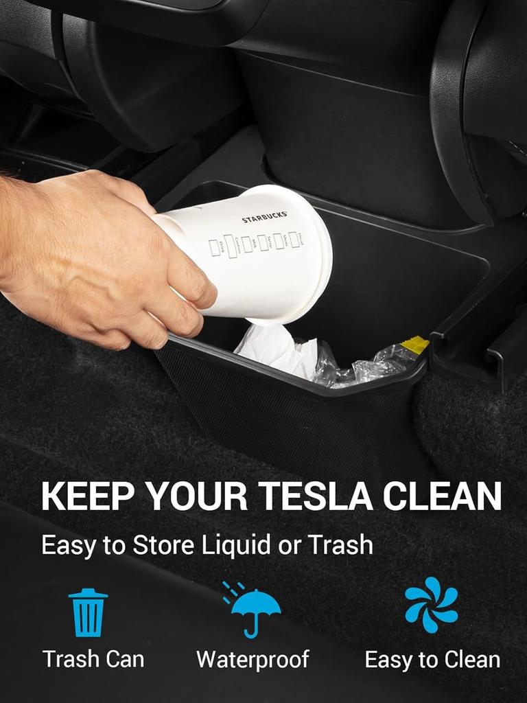 For Tesla Model Y 2025-2025 Trash Can Rear Center Console Organizer Row Seat Storage Box Backseat Garbage Bin Car Accessories