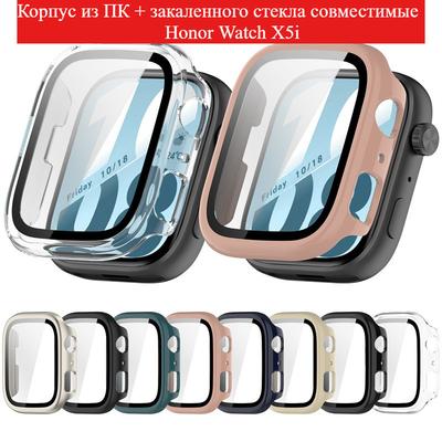 PC+Tempered Glass Case for Honor Watch X5i Smart Watch Strap Protective Cover Bumper Honor Watch X5i Screen Protector Accessories