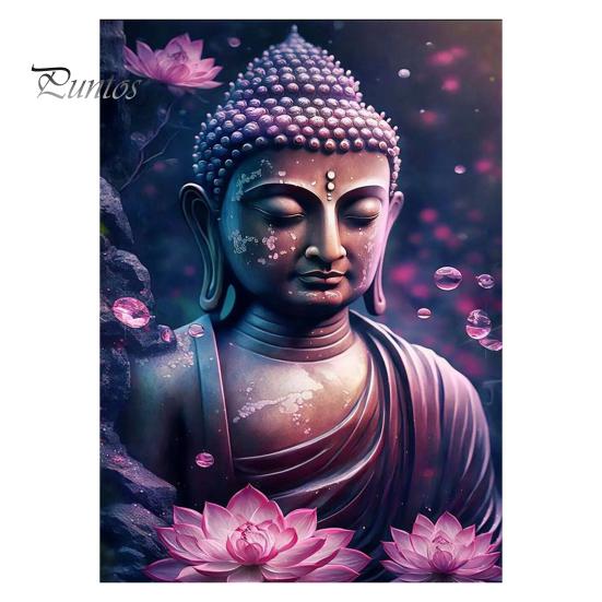 

1 комплект, статуя Будды, набор стразов для рисования, красочный цветок, Будда, сделай сам, стразы, вышивка крестиком, рисунок, стразы, художественные ремесленные проекты A