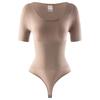 Dame Thong Bodysuit Kortermet Rund Hals Bodydrakter Magekontroll Shapewear Kompresjonsleotarder Slankende Kroppsformer