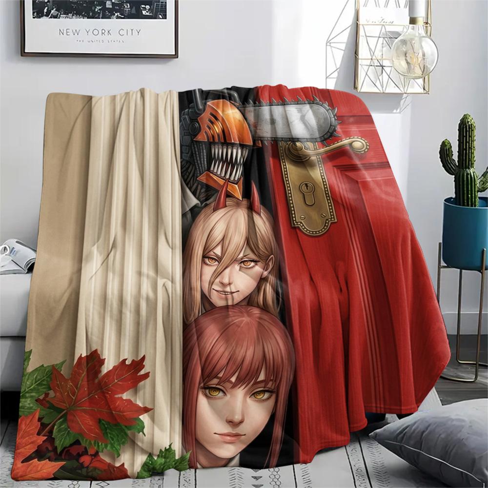 1 Stück Chainsaw Man Gemustert Flanelldecke Geeignet für Alle Jahreszeiten Für Heimdekoration Wärme Und Komfort Geschenke Feiertagsgeschenk