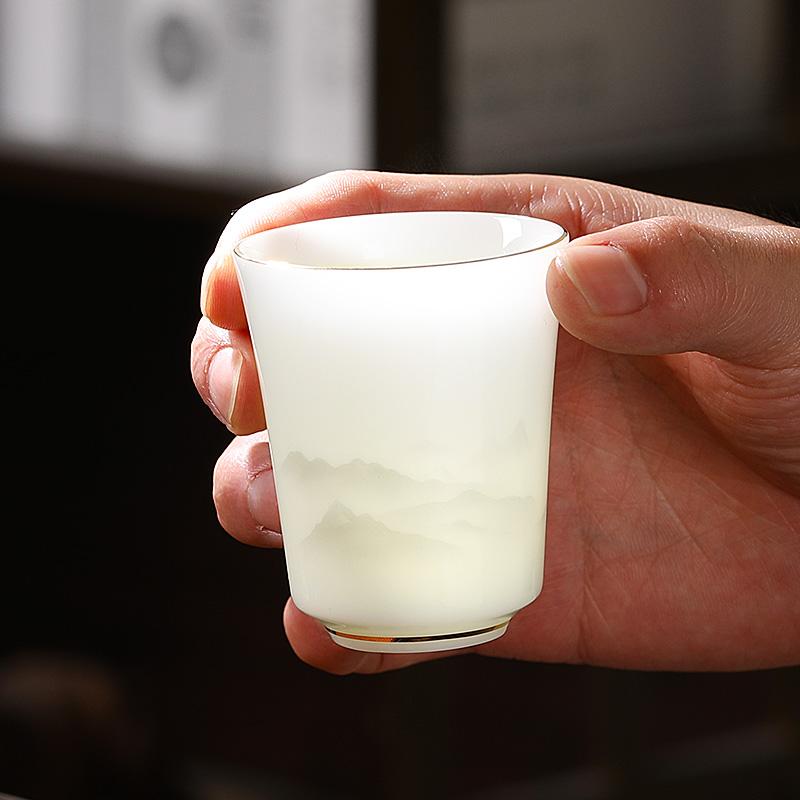 Porcelain Master Cup Ceramic Household Tea Tasting Single Cup Personal Special Kung Fu Tea Set High-end Light Luxury Tea Cup
