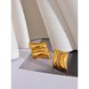Eetit 316L Edelstahl Geometrische Wasserdichte Ohrstecker Gold Farbe Textur Mode Frauen Vintage Charme Schmuck Gala Geschenk