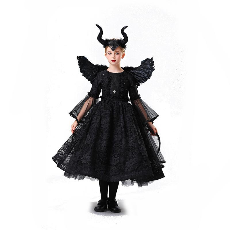 Cosplay Halloween Kids Costume Girls Sleeping Spell Girls Cosplay Makeup Ball Witch Princess Dress Dress