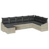 8 Piece Grey Outdoor Sofa Set with Cushions Light Grey Poly Rattan