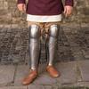 Roman Gladiator Greaves with Knee Protection, Medieval Steel Leg Armor for LARP, Reenactment Cosplay, Handcrafted Shin Guards
