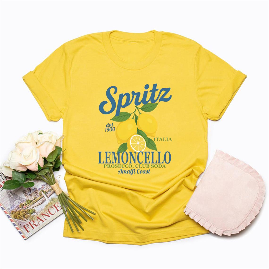 

Футболка Limoncello La Dolce Vita Лимонна футболка Італійська літня футболка Повсякденна футболка з коротким рукавом Жіноча футболка Італія Відпустка Подарункова футболка S