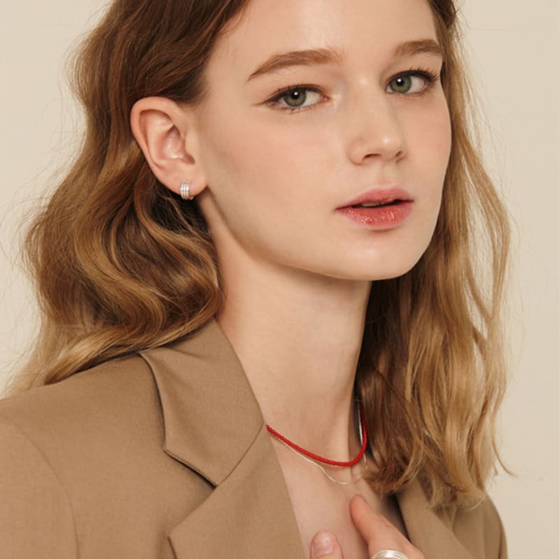 murmur [925silver]Line hoop earring