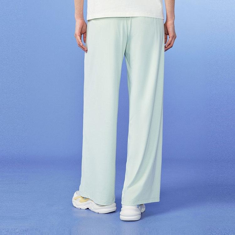 Skechers Sun Protection Pants Solid Color Mid Waist Quick Dry Straight Loose Casual Pants Women Pants Lily-Green L224W069-0215