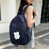Schoolbag Large Capacity Versatile Student School Bag Casual Backpack Junior High School Dibai Solid Color Backpack Simple Travel High School Student