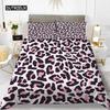 Zestaw poszewek na kołdrę w panterkę Różowy dziewczęcy szykowny komplet pościeli z nadrukiem geparda dla chłopca Nastolatek Poliester Motyw dzikiego zwierzęcia Pocieszyciel Zestaw trzyczęściowy