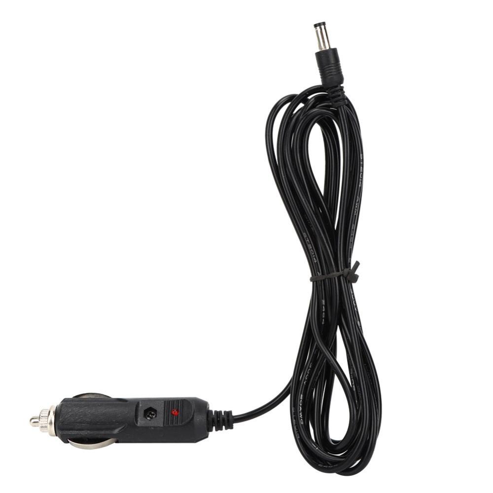 2PCS DC 5.5mm x 2.1mm Car Lighter Power Plug Indicator Light 3 Meters Length Power Supply Adapter Cable Universal Power Cord