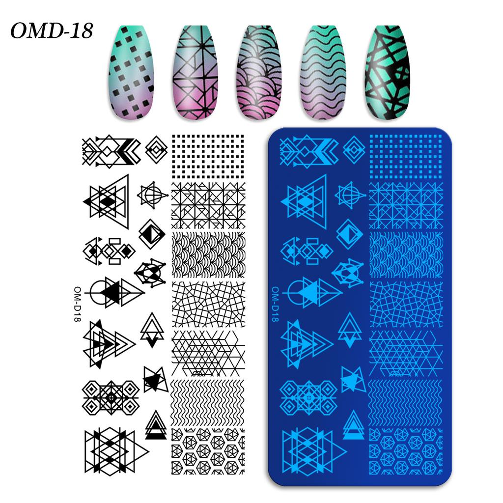 Nail Art Transfer Steel Plate, Rectangular Printing Oil Transfer Printing Steel Plate Blue Film Painted Board Omd Series