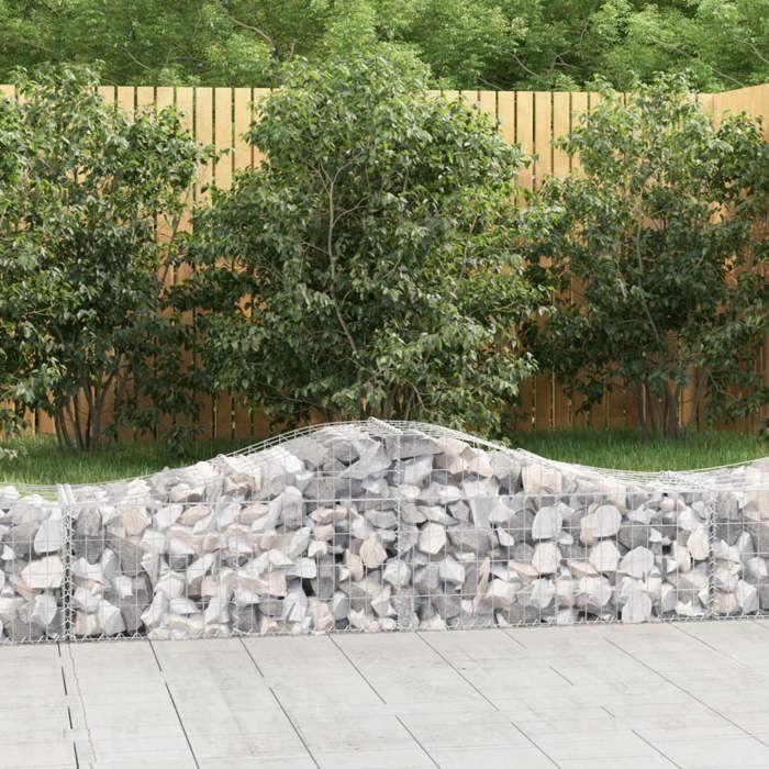 VidaXL 5x Paniers à Gabions Arqués Cages à Gabions Arquées Murs de Gabion Barrières de Jardin Terrasse Extérieur 3145580