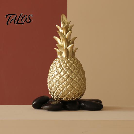 Solid Resin Pineapple Ornament, Hand-Painted Decorative Figure, Modern Style Wear-Resistant Ornament Home for Living Room Entrance Hall Display