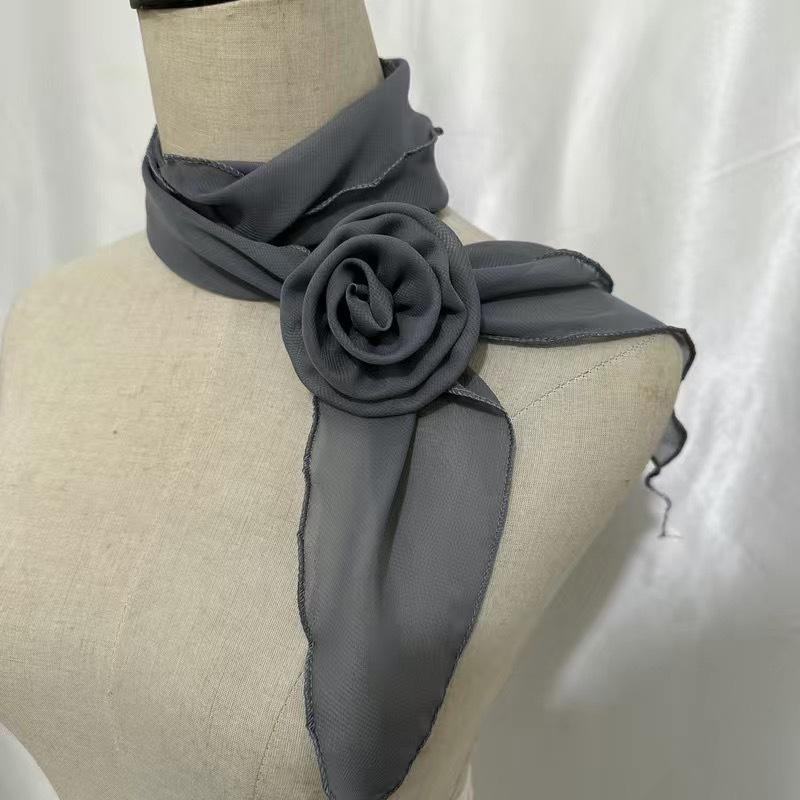 26 Colors Decorative Headscarf Solid  Pink Rose Knitted Scarf Shawl Shawl Flower Sunscreen Headscarf Ladies Office Scarf