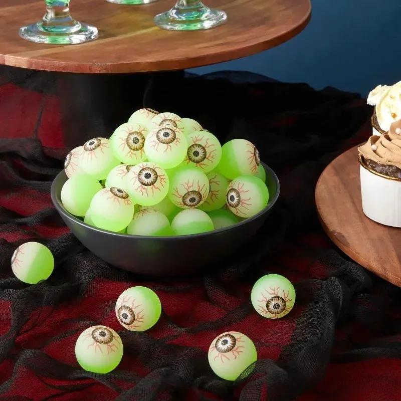 Halloween Eyeball Glow in The Dark Bouncy Ball Decoration Haunted House Home Bar Horror Props Luminous Fake Eyeballs Wholesale