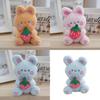 Adorable Cute Plush White Rabbit Keychain Creative Fruit Bunny Plush Toy For Girls