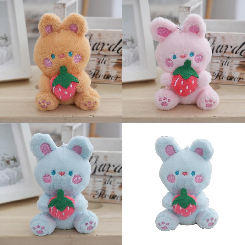 Adorable Cute Plush White Rabbit Keychain Creative Fruit Bunny Plush Toy For Girls
