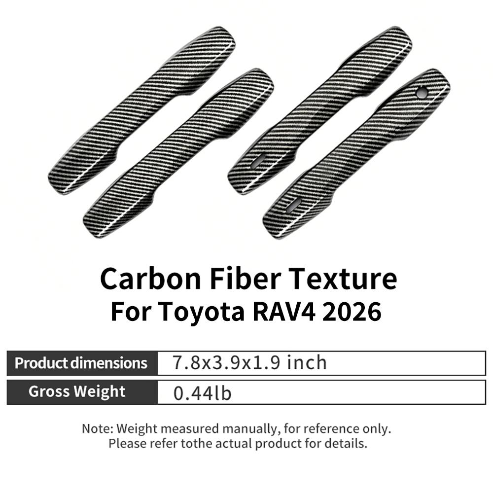 Heenvn Car Door Handle Cover Trim 4Pcs Set ABS Decoration Exterior Styling Stickers For Toyota RAV4 2026 Auto Parts Accessories