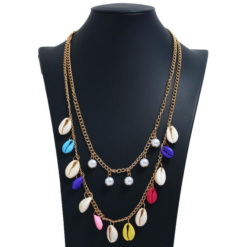 Shell Necklace Multilayer Geometric Boho Choker For Fashion Women