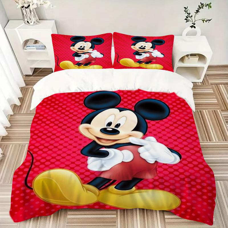 Mickey Mouse Adventure Print 3Pcs Bedding Setduvet Cover With 2 Bedropillowcase Home Birthday Gift