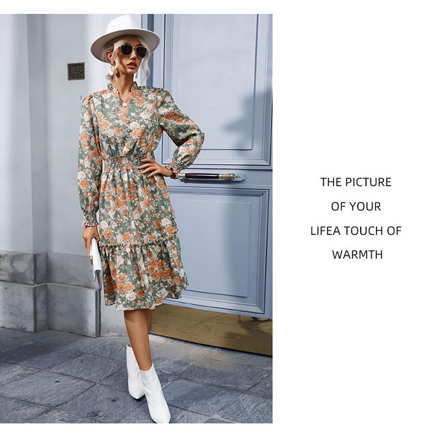 Trendy Spring/Autumn Women's Fashion French Country Style Long Sleeve Dress