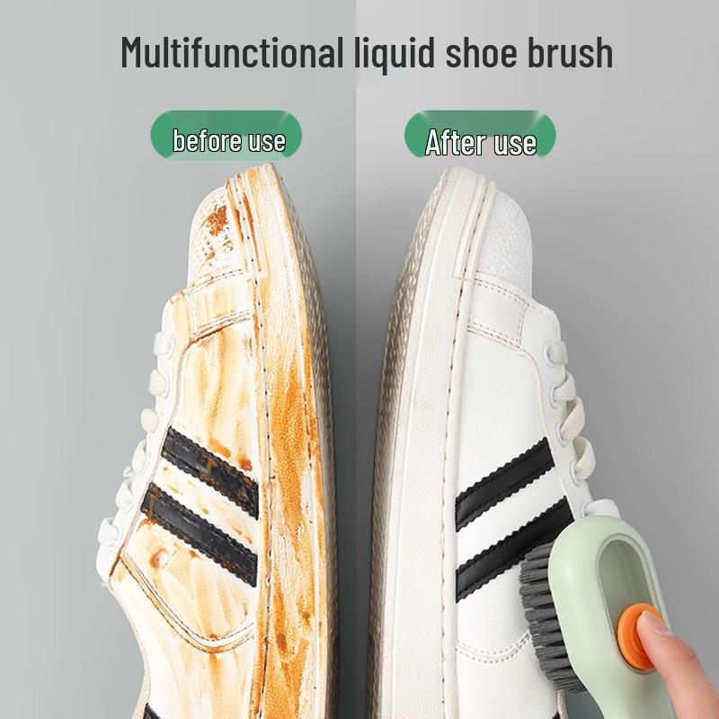 Press-Type Liquid Dispensing Shoe Cleaning Brush with Soft Bristles - Gentle, Multifunctional Laundry Tool That Protects Shoes