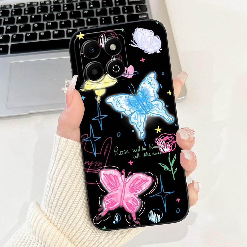 Colorful Flower Case For Honor X6b Coque Silicone Soft Cover For Huawei Honor X 6b 6a X6A Phone Cases Covers Bumper