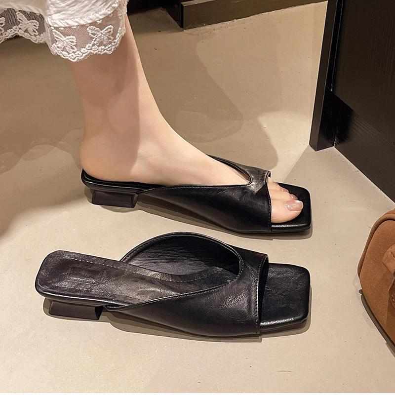 Summer Women Gladiator Slippers Fashion Open Toe Square Toe Slide Ladies Casual Beach Dress Sandalias