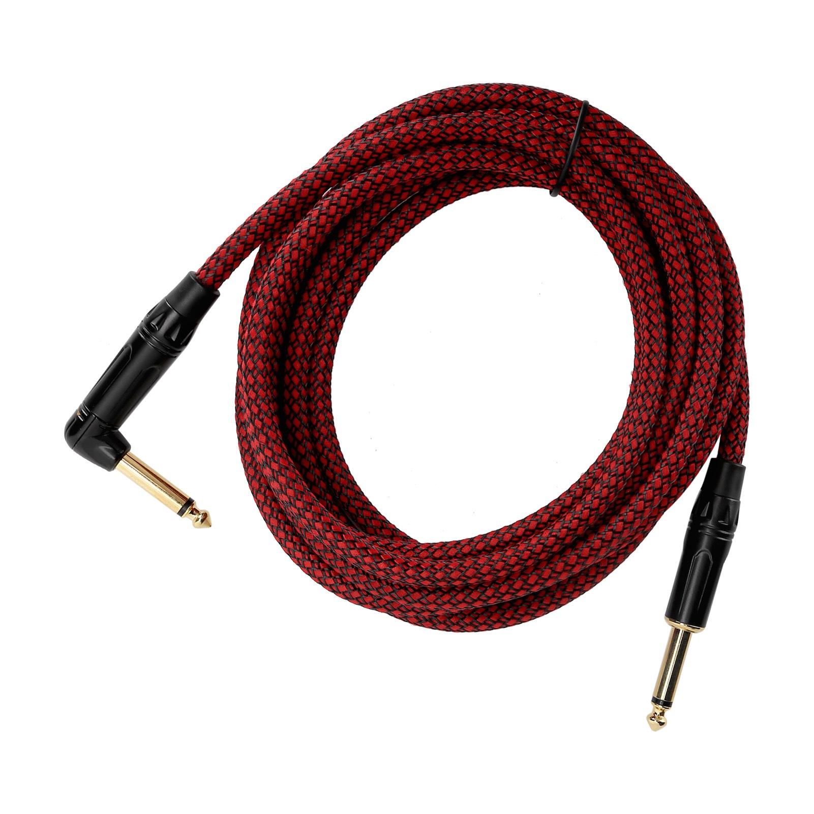 JORINDO Electric Guitar Amp Cord Audio Guitar Cable 6.35MM Instrument Cable Gold Plated Head with Black Shell Type 1