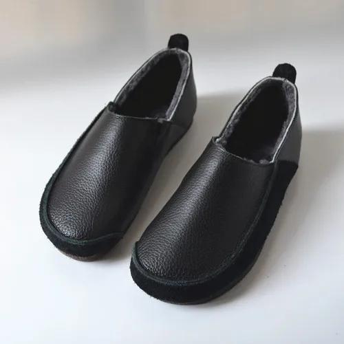 

Модные мягкие наружные овчинные внутренние овчинные шерстяные теплые туфли на плоской подошве женские зимние туфли 41 чёрный