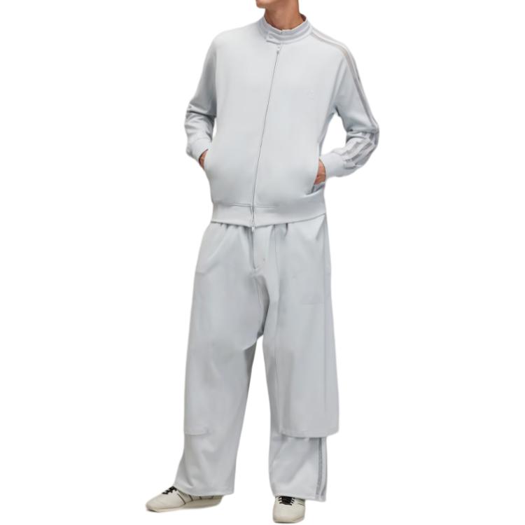 Y-3 Stand Collar Zipper Striped Long Sleeve Jacket Men jackets Gray JM7833