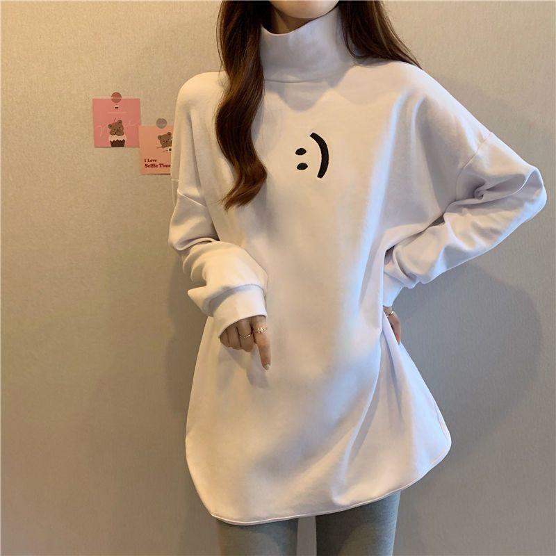 VAYLA Velvet Turtleneck Long Sleeve Tops Ladies Casual Solid Color Pullovers Undershirt Loose Autumn Winter Thin T-Shirts Fashion Women's Clothing