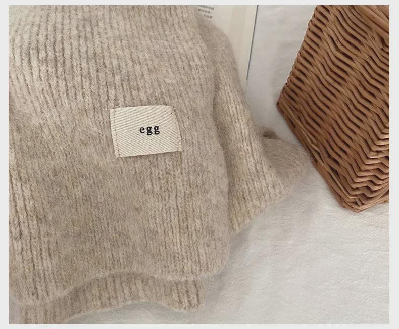 Pure Farbe Erinnerungen ~ Weicher & Klebriger Etikettenimitat Kaschmirschal: Unisex Retro-Strick für einen warmen, trendigen Look