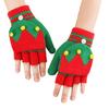 Soft Winter Gloves Warm Mitten Flip Half&Full Finger Christmas Convertible Glove