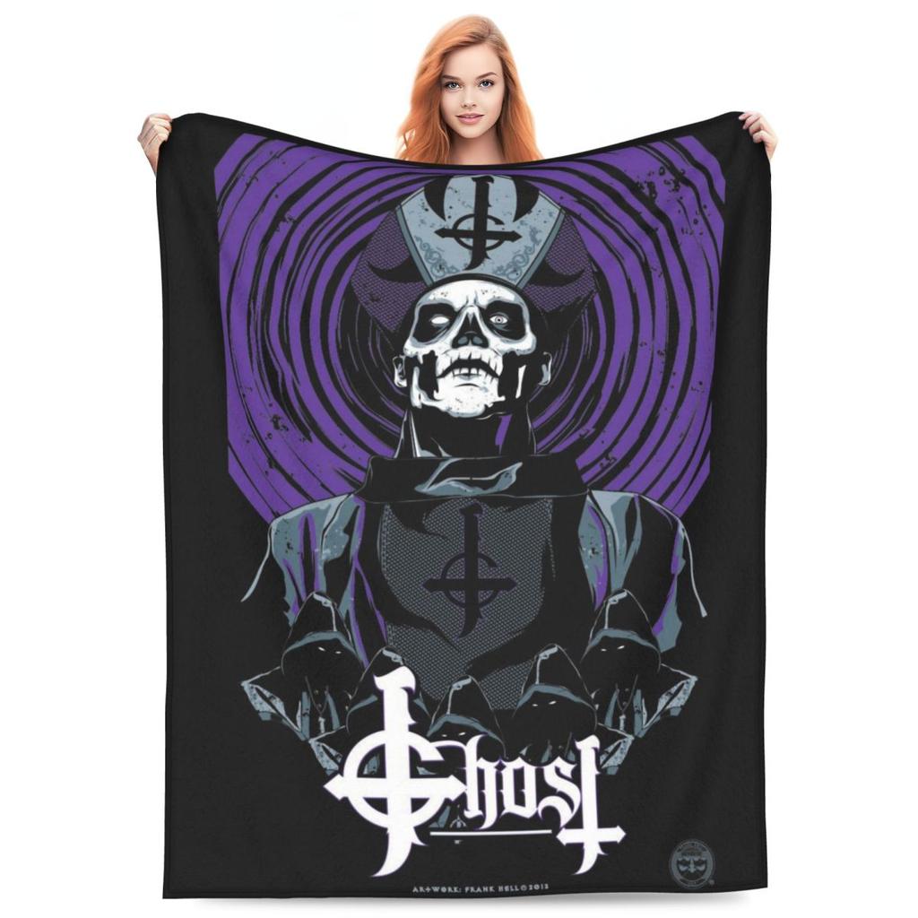 Rock Band Ghost BC Blankets Fleece Sofa Throw Blanket Breathable Throw Blankets for Home Bedroom Travel Throws Bedspread Quilt