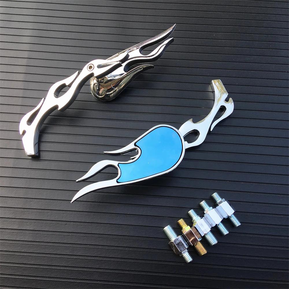 

Хром Черный Кастомные Зеркала Заднего Вида Синие Для Мотоцикла Харлей Круизер Чоппер Дайна Электра Глайд