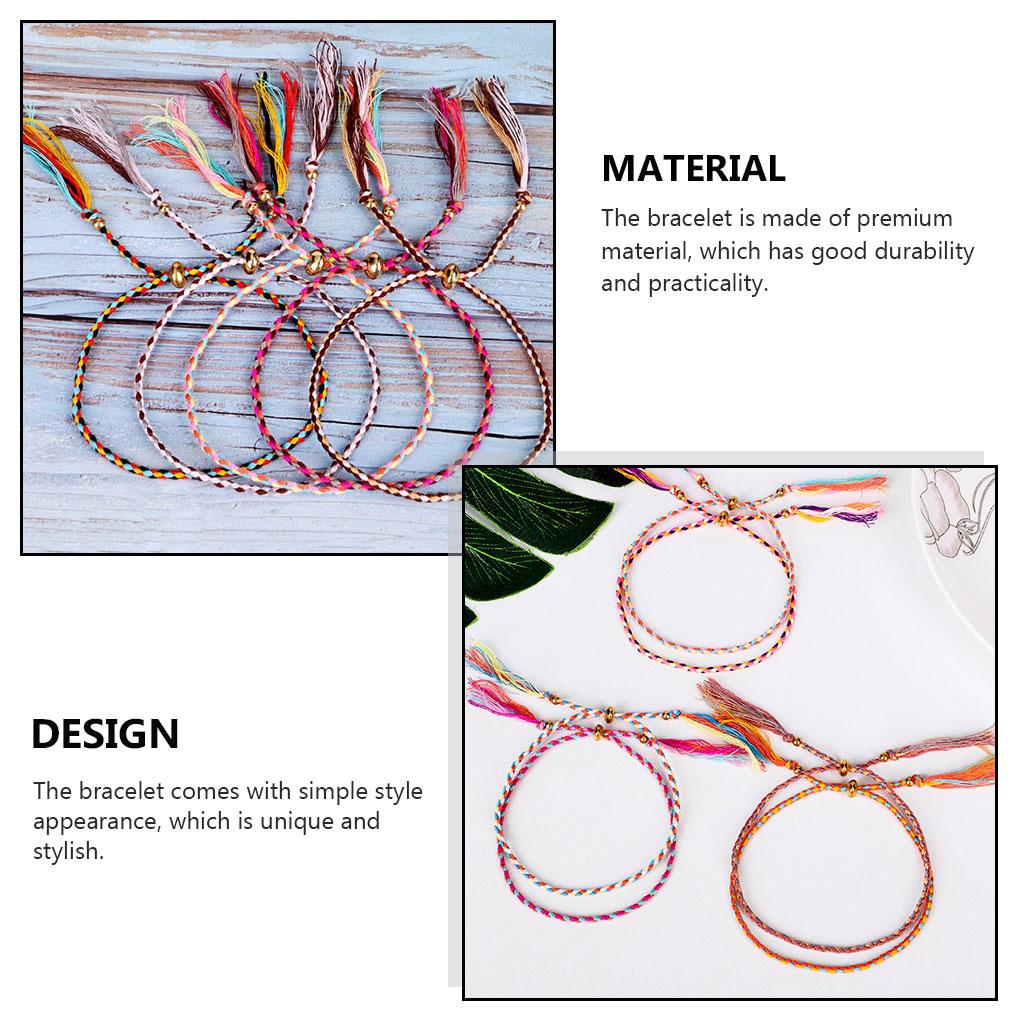 Braided Bracelet Fashion Decor Accessory Jewelry Accessories Adjustable Thread Bracelets with Fringe Decors Birthday Gift