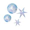 6 Pack Fashionable Iridescents Ceiling Decoration With Snowflake and Honeycomb Ornament for Parties Supplies Daily Use